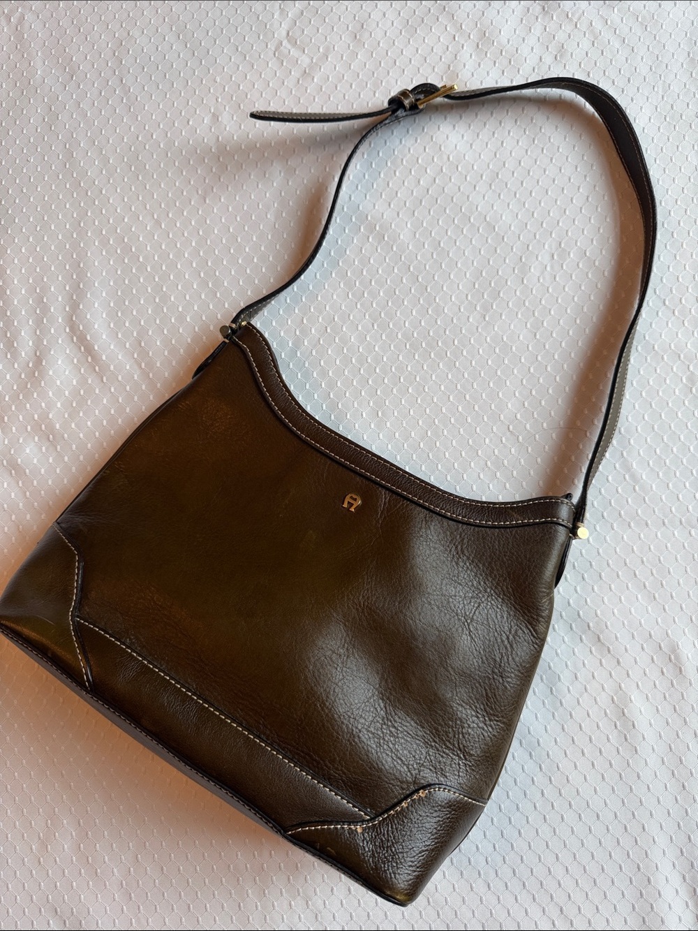 Etienne Aigner Dark Brown Leather Shoulder Hobo